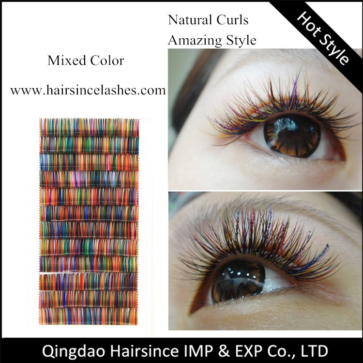 Amazing natural curls mixed color individual eyelashes extensions wholesale price