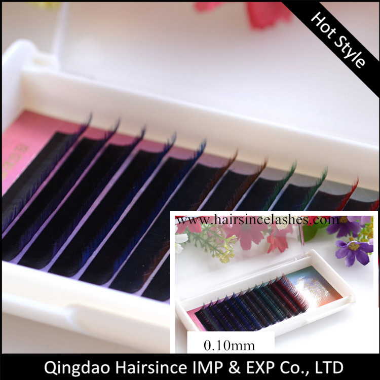 Popular style two tone ombre color individual eyelashes extensions wholesale price